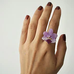 Anillo de Orquídea Rosada Natural Preservada | Cande Art