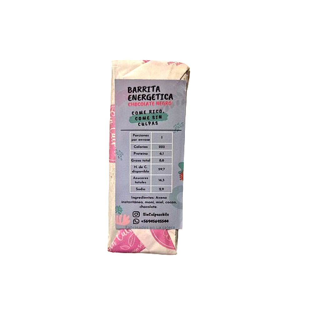 Barrita energética  chocolate negro Sin Culpas