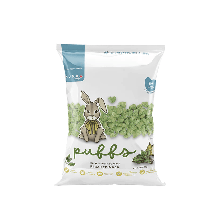 Puffs pera espinaca Kuna foods 1
