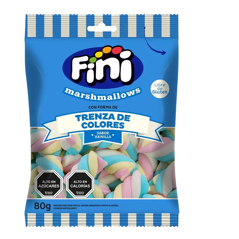 Fini Marshmallows Trenza de Colores 80g 1