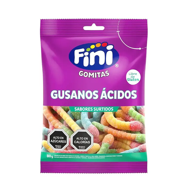 Fini Gomitas Gusanos Ácidos 90g 1