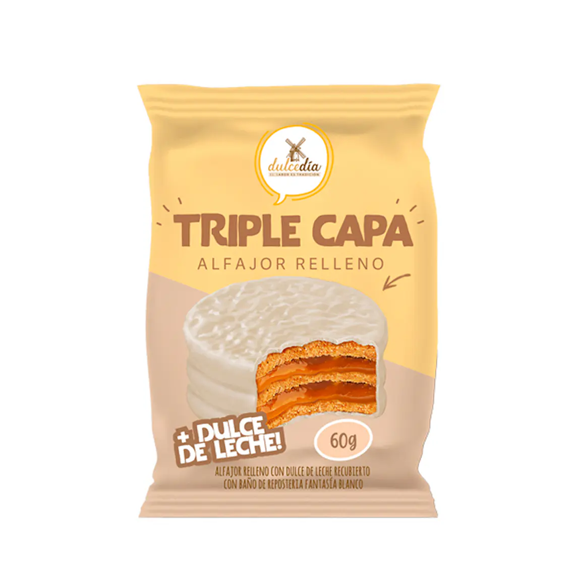 Alfajor Triple Capa Blanco Dulcedía 1