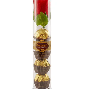 Bombones Valentte con rosa  Bombones 