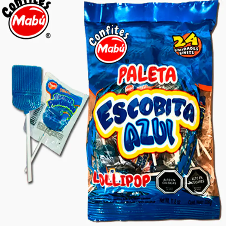 Paleta Escobita Azul 24 unidades x display 1