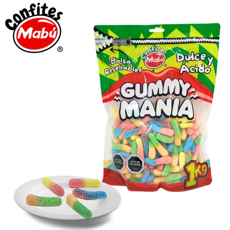 Gummy Mania - Gusanos Ácidos 1