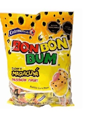 Caramelos chupete Bon Bon Bum maracuyá bolsa 24 uds