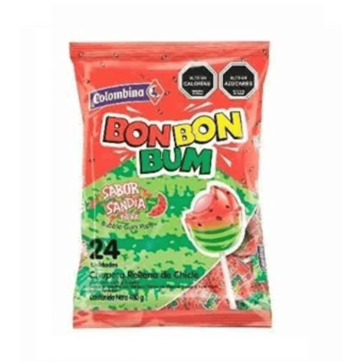 Caramelos chupete Bon Bon Bum sandía bolsa 24 uds 1