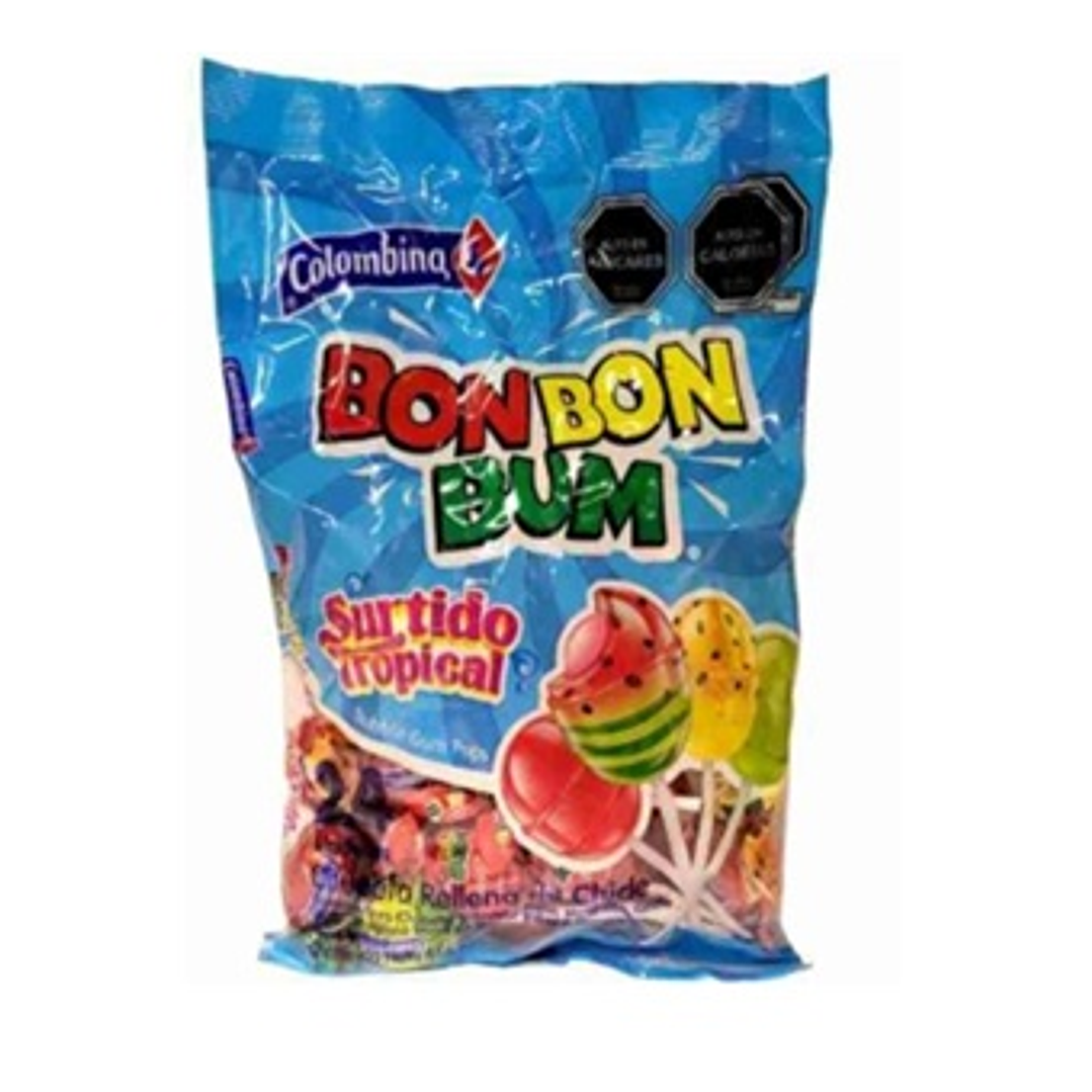 Caramelos chupete Bon Bon Bum surtido tropical bolsa 24 uds 1