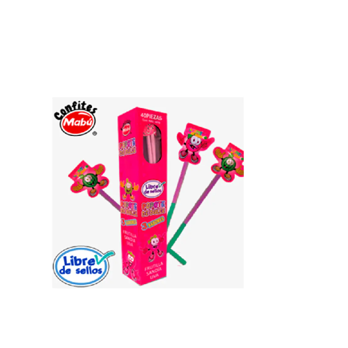 Popote de Dulce 40 unidades x display 1