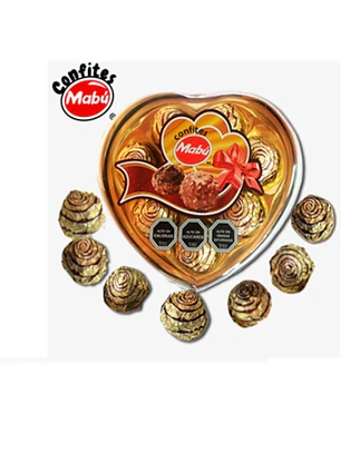 Bombón Corazón x 5 Dorado