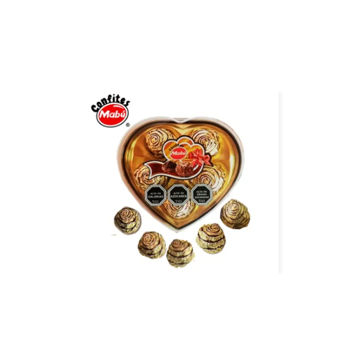 Bombón Corazón x 5 Dorado 2