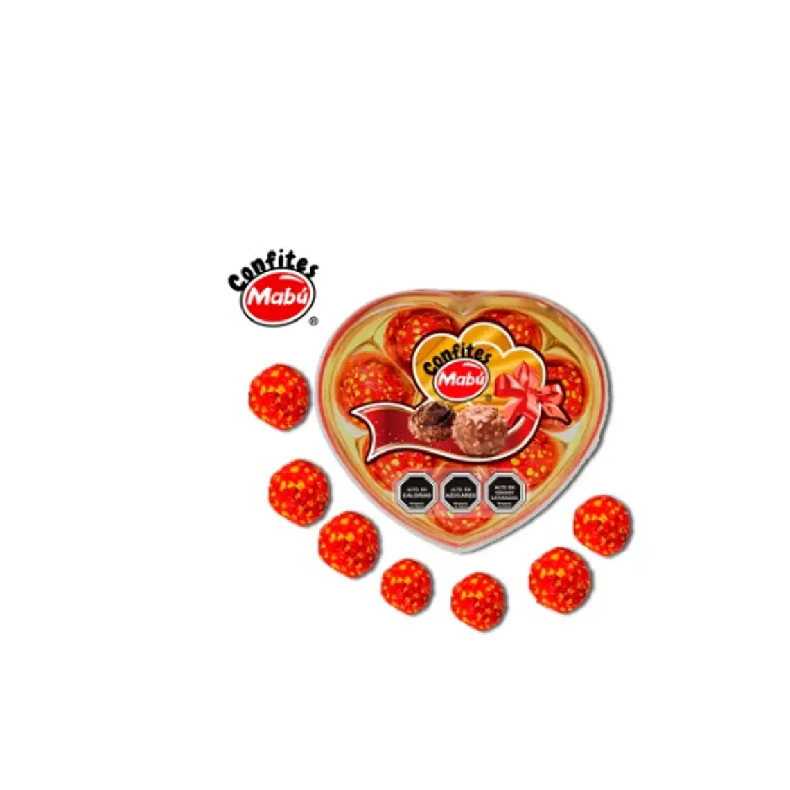 Bombón Corazón x 8 rojo 1