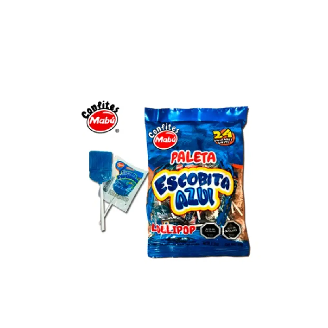 Paleta Escobita Azul 24 unidades x display 1
