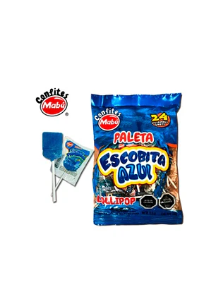 Paleta Escobita Azul 24 unidades x display