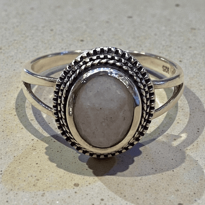 Anillo Redondo con Cuarzo Rosa 1