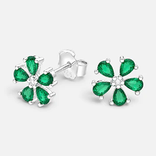 Aros Flor Esmeralda 