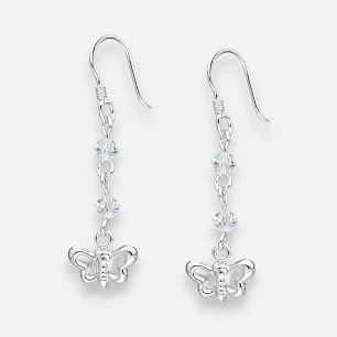 Aro Mariposa Cristales Hecho con Swarovski® Tornasol