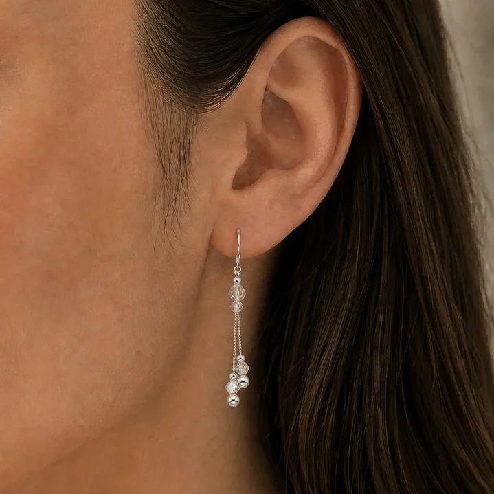 Aro Esferas Cristales Hecho con Swarovski® Tornasol 2