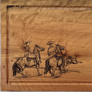 Tabla de Madera Asados - Rodeo, Tradición Chilena