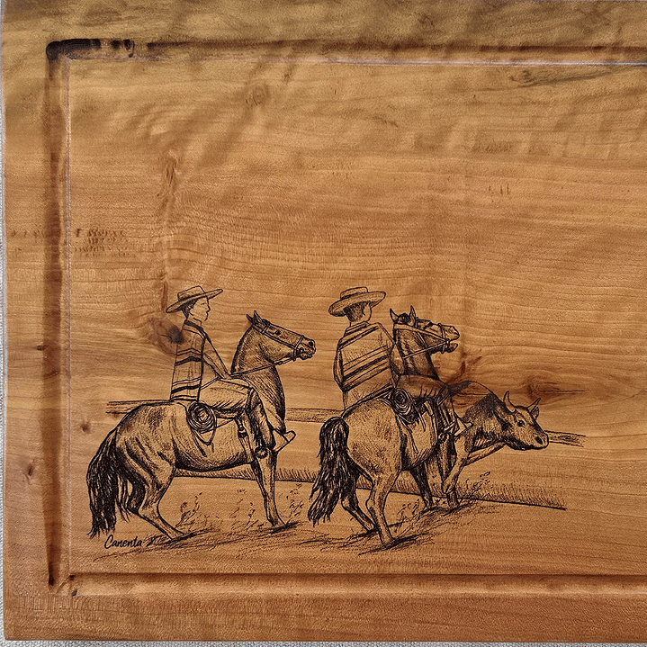 Tabla de Madera Asados - Rodeo, Tradición Chilena 2