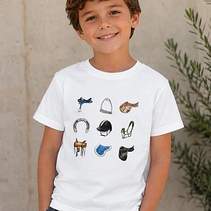 Polera Blanca Niño Niña - Artículos de Equitación
