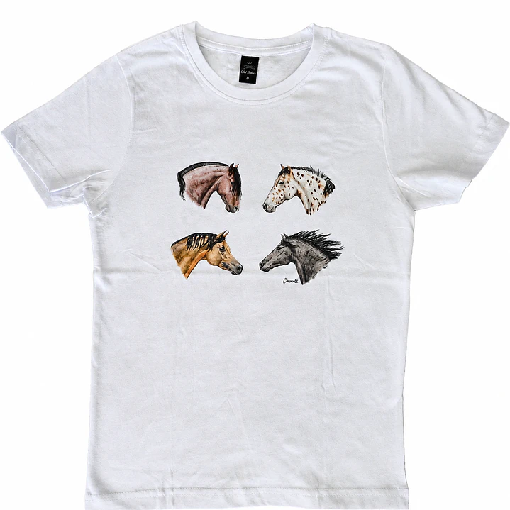 Polera Blanca Niño Niña - Razas de Caballos 2