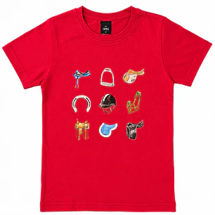 Polera Roja Niño Niña - Artículos de Equitación