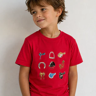 Polera Roja Niño Niña - Artículos de Equitación