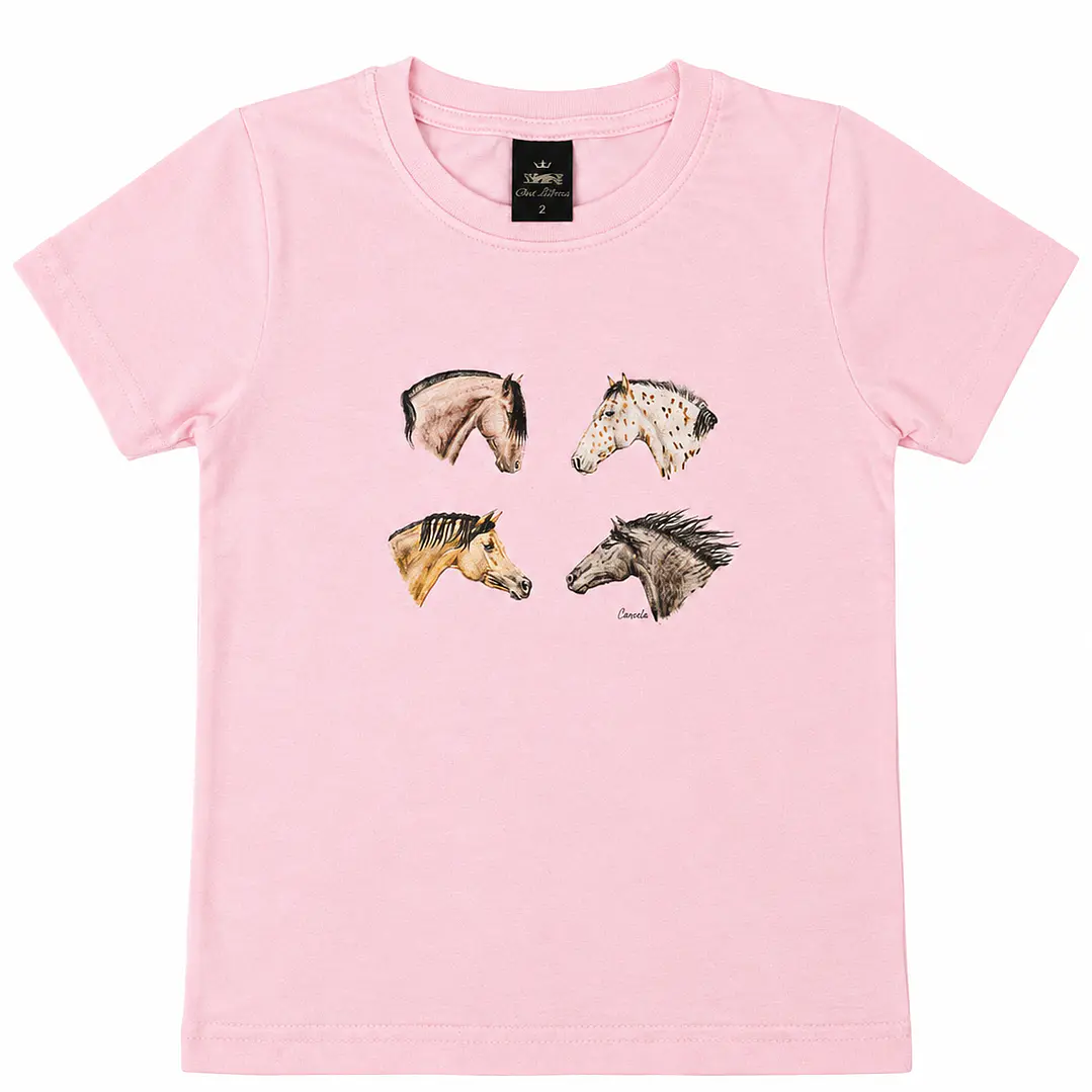 Polera Rosada Niño Niña - Razas de Caballos 2