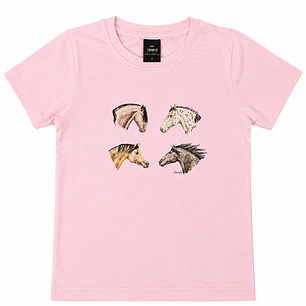 Polera Rosada Niño Niña - Razas de Caballos