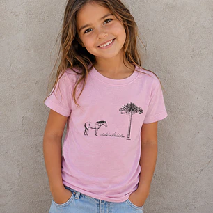 Polera Rosada Niño Niña - Caballo en la Araucanía