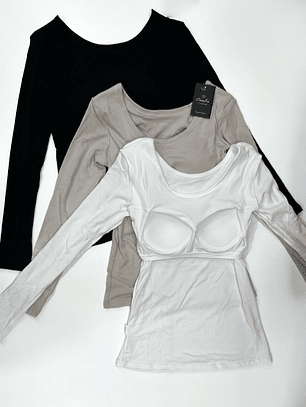 Polera manga larga con sosten