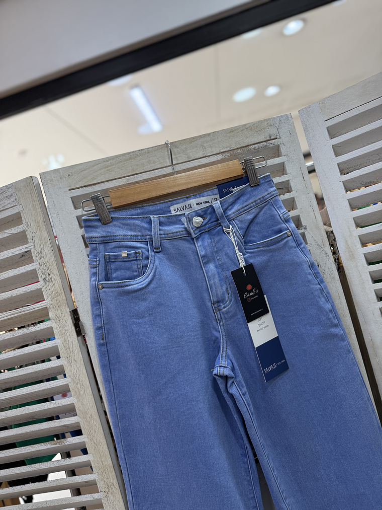 Jeans Wide Leg Celeste Cielo 1