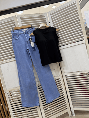 Jeans Wide Leg Celeste Cielo