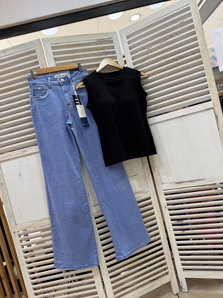 Jeans Wide Leg Celeste Cielo 2