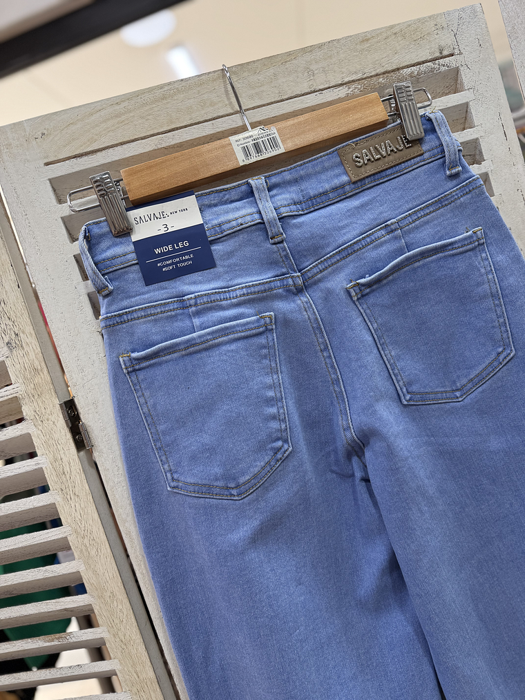 Jeans Wide Leg Celeste Cielo 3