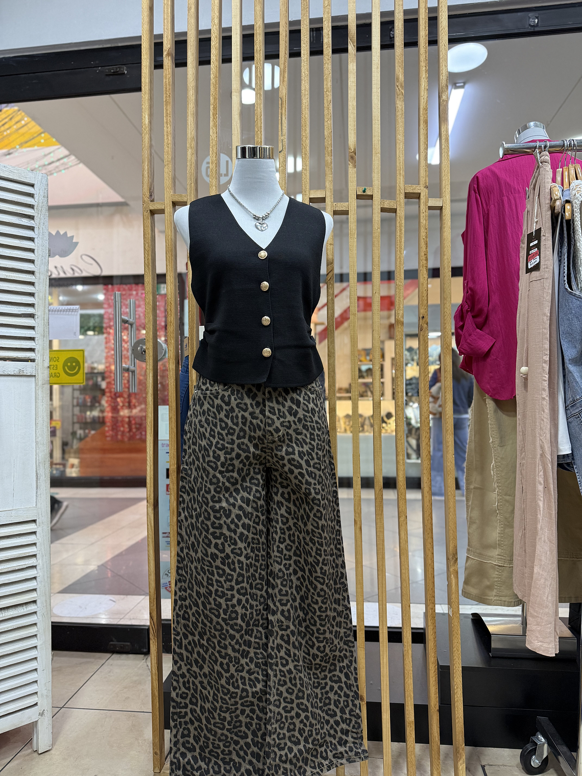 Jeans wide leg animal print 1