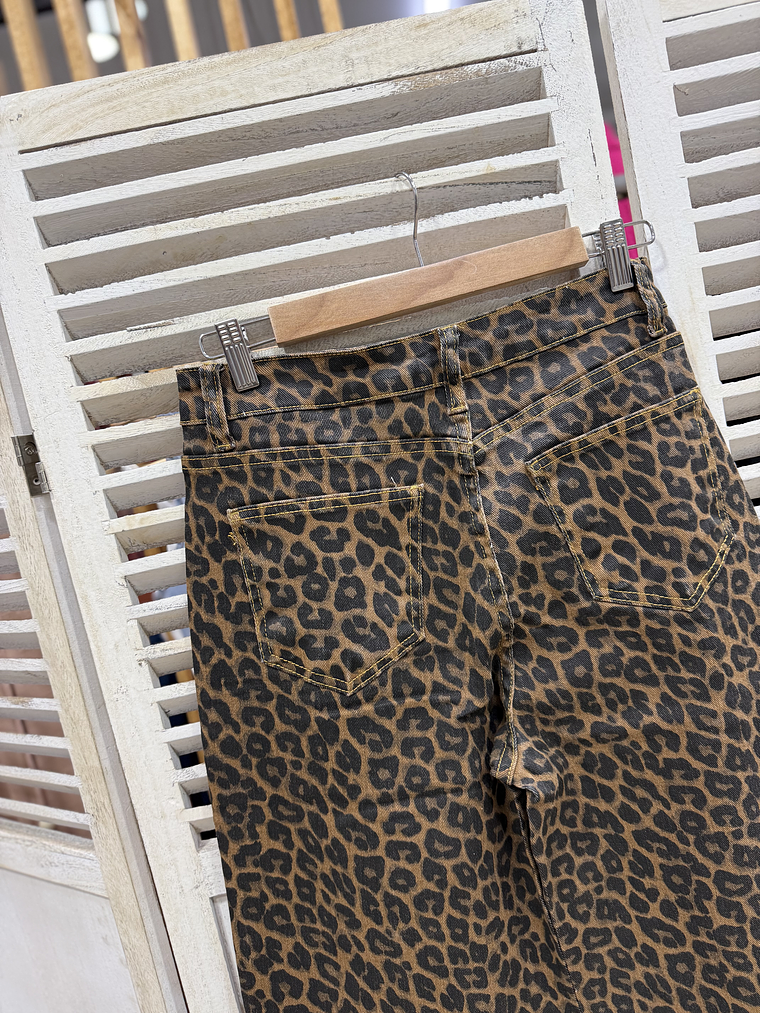 Jeans wide leg animal print 3