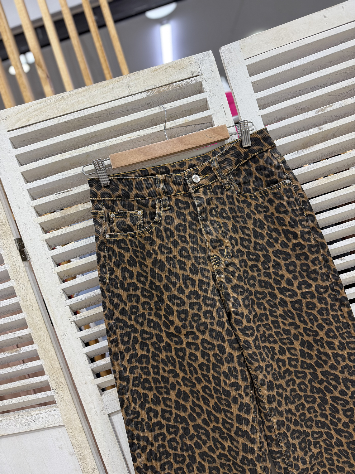 Jeans wide leg animal print 4