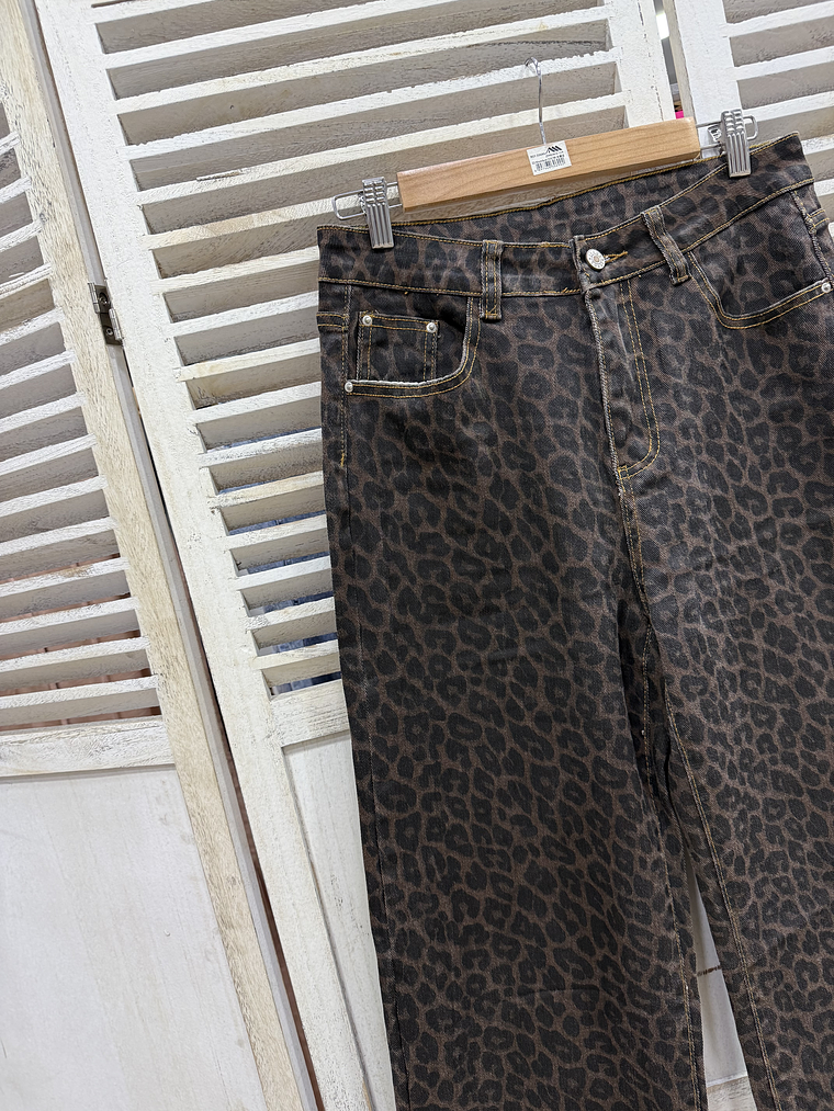 Jeans wide leg animal print 5