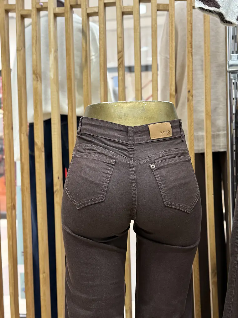 Jeans wide leg chocolate 2