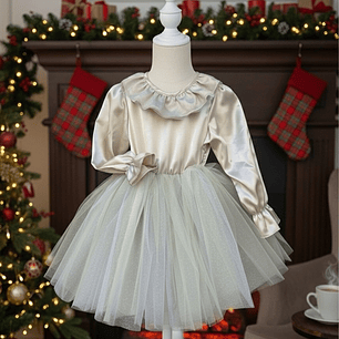 Gabriela (Fofo/Vestido) em Cetim #Bege