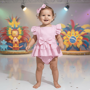 Conjunto Constança #MinnieRosaBebé | CARNAVAL & Festas Temáticas