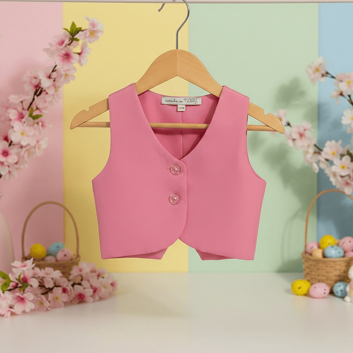 Conjunto Íris com Colete #RosaBarbie 3