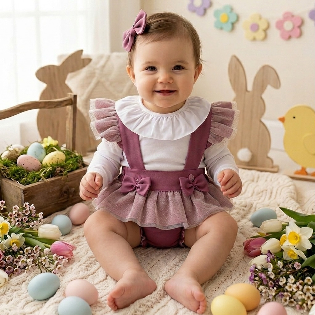 Conjunto Tânia com tule #RosaVelho  1