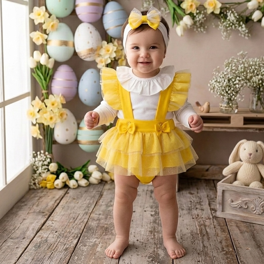 Conjunto Cecília com tule #AmareloVivo  1