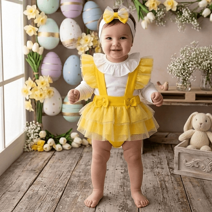 Conjunto Cecília com tule #AmareloVivo  1