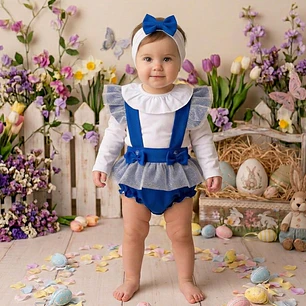 Conjunto Tânia com tule #Azulão