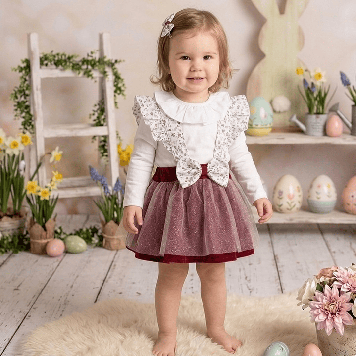 Conjunto Pilar #Padrão com pormenores em #Bordô 1