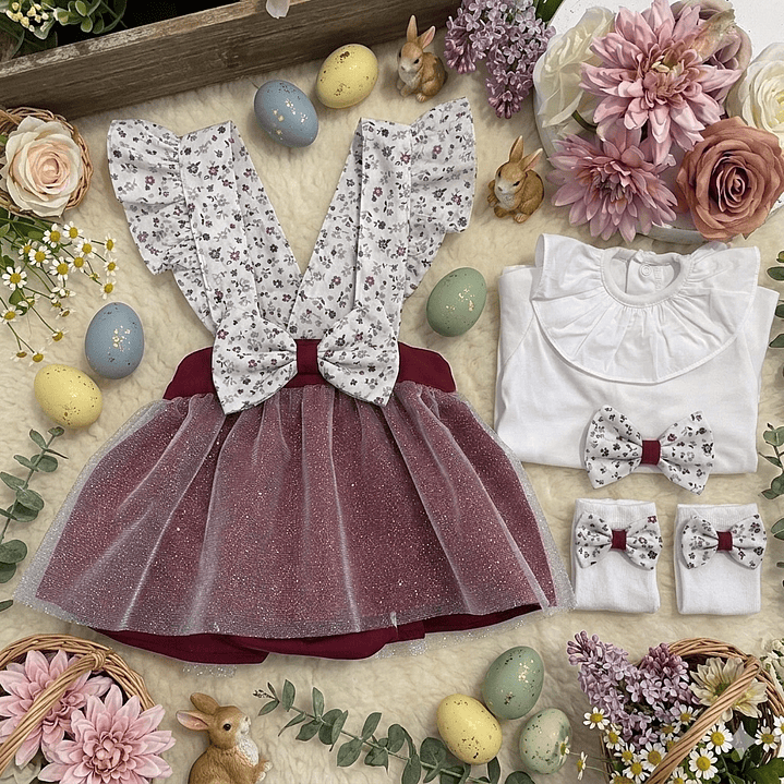 Conjunto Pilar #Padrão com pormenores em #Bordô 2